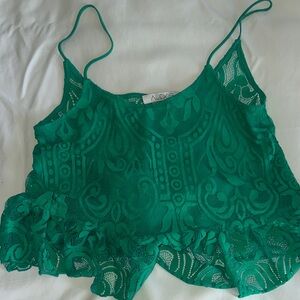 Alexis Green Lace Women Top